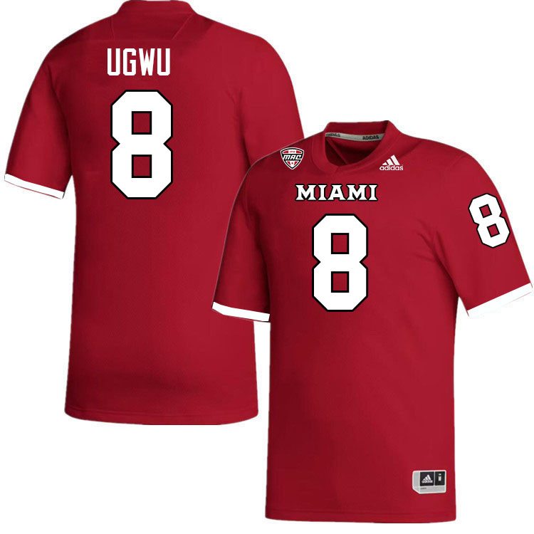 Miami University Redhawks #8 Brian Ugwu College Football Jerseys Stitched-Red